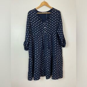 NWT KACTUS GLITTER PRINT COTTON BOHEMIAN BOHO MINI DRESS